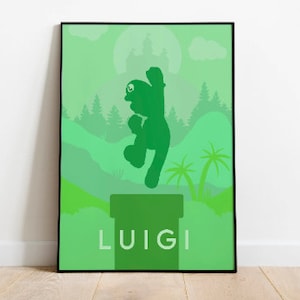 LUIGI !!- Mario Digital Artwork Poster Printable