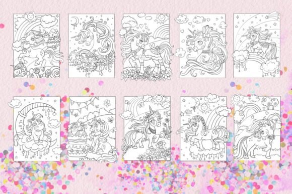 Unicorn Coloring Book For Kids Instant Digital Download 10 | Etsy