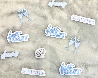 Personalized Confetti Bachelorette party, last toast on the coast, last toast, nautical bach party, bachelorette decorations, hamptons decor