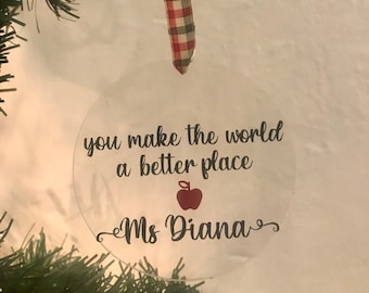 Custom Christmas Ornament teacher gift unique teacher gifts teaching present custom ornament teacher christmas gift teaching christmas gift