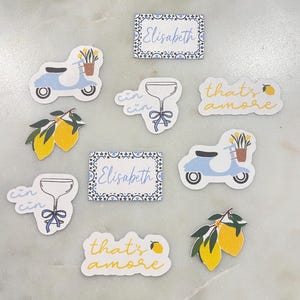 Confeti personalizado para despedida de soltera en la costa de Amalfi, tema de limón, tema That's Amore, Cin Cin, decoración italiana, decoraciones de mesa de Italia