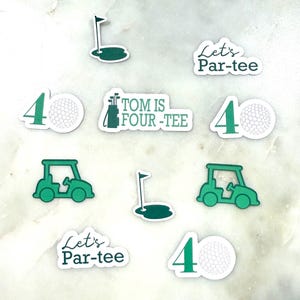 Fiesta de golf, Par-tee, hoyo en uno, confeti personalizado, despedida de soltero, 40 cumpleaños, four-tee, cuarenta, decoraciones, masculino, salida de golf