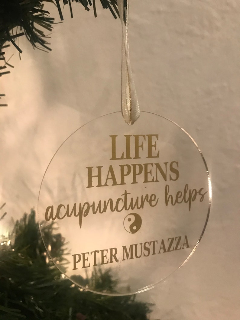 Custom Christmas Ornament Acupuncture Present Acupuncturist Gift Yin