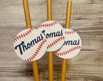 Honkbalrietjes, rookie-thema verjaardagsfeestje, honkbalfeest, vrienden homeruns, aangepaste rietjes, aangepaste honkbalverjaardagsversieringen, sport