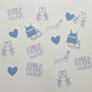 Gepersonaliseerde confetti vrijgezellenfeest, girls gone mild, spa weekend, spa bach, vrijgezellenfeest decoraties, hamptons decor, pyjama, custom