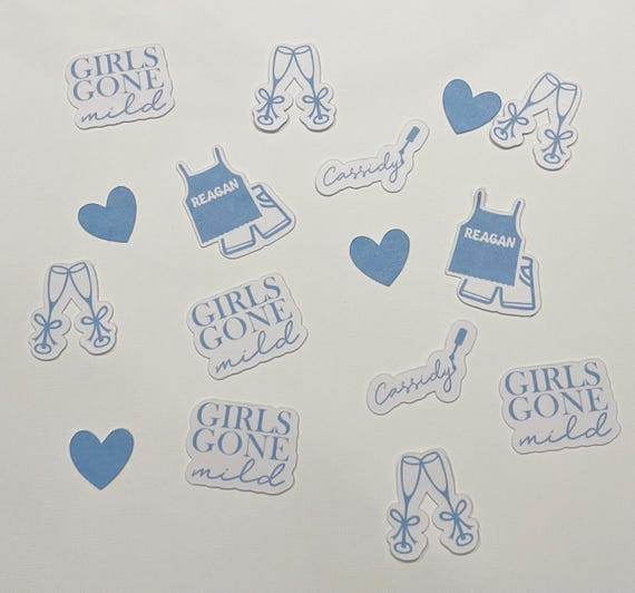 Personalized Confetti Bachelorette party, girls gone mild, spa weekend, spa bach, bachelorette decorations, hamptons decor, pajamas, custom