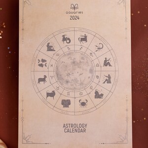 Moon Calendar 2024, Astrology Calendar, Woman Calendar, Moon Phases, Astrological Moon Planner, Daily Planner, Gift For Her, Astro Art