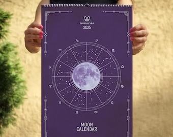 2025 Lunar Wall Calendar with Astrology and Zodiac Details