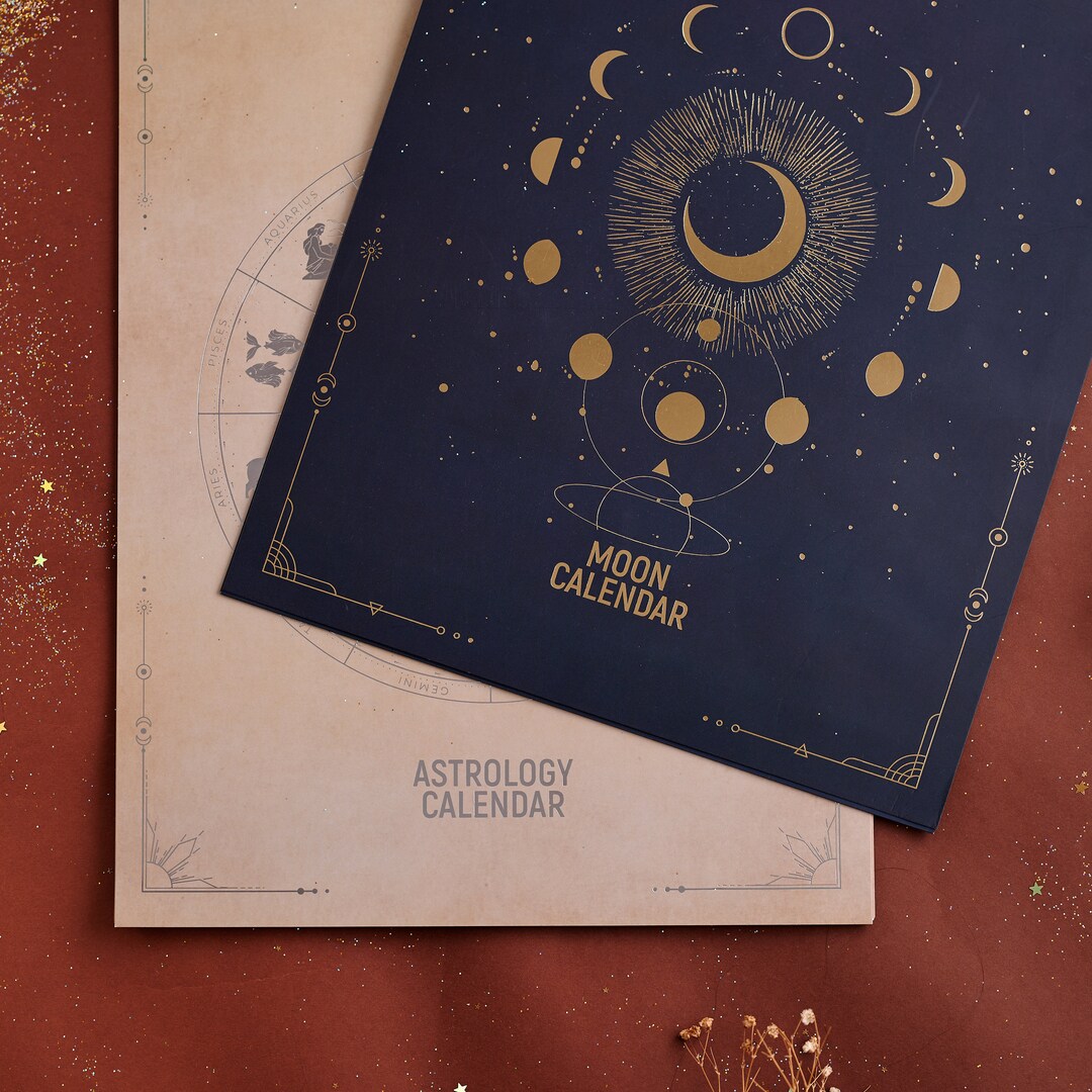 Astrology Calendar & Moon Calendar 2024, Set of 2 Astro Calendars 2024