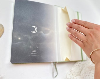 Moon Diary, Moon Journal, Moon Notebook A5, Grey Notebook, Silver Colour Details, Soft Cotton Cover, High Quality Paper, Vegan Diary