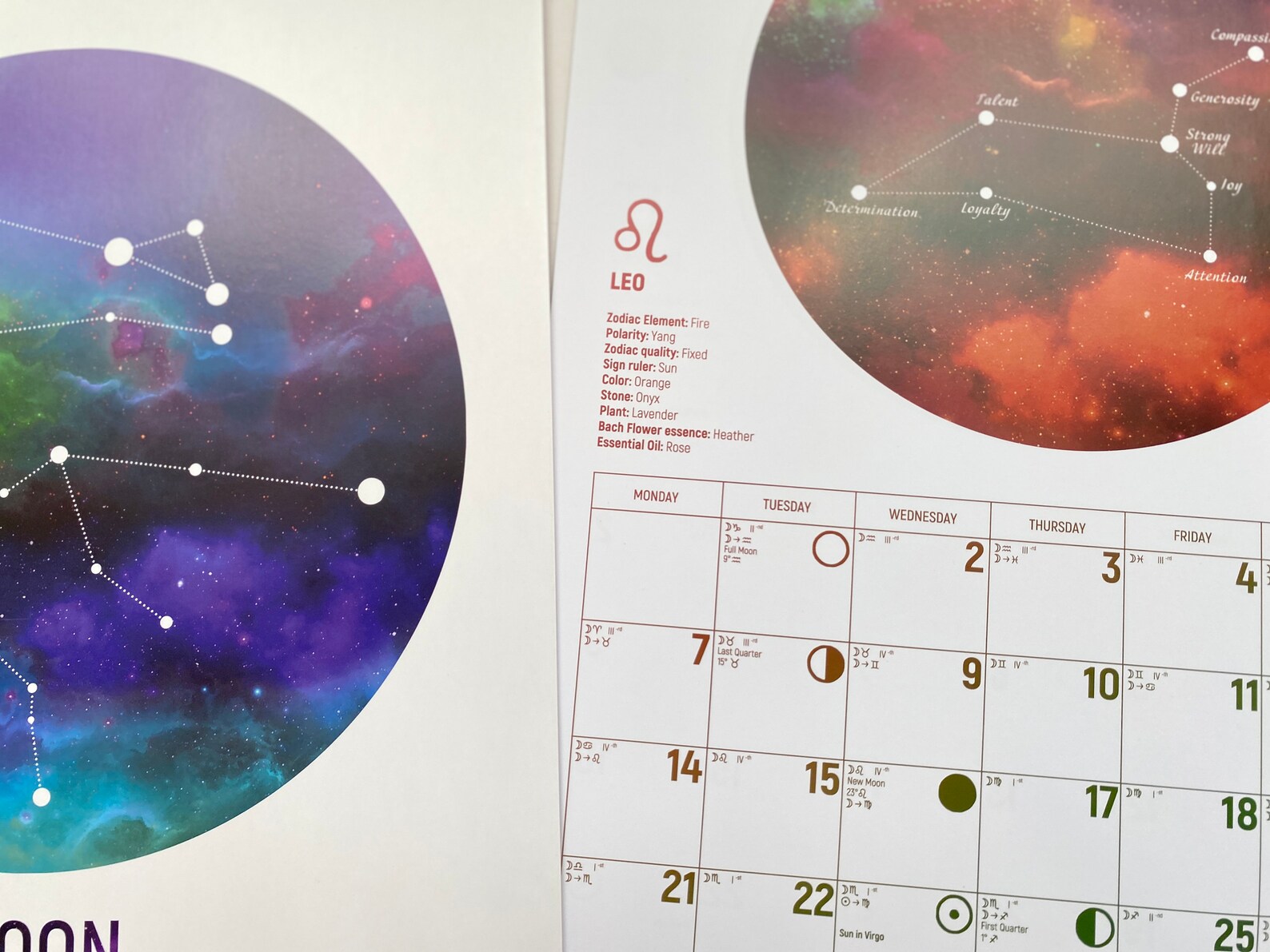 Calendario lunar 2023 Calendario de astrología Calendario de Etsy México
