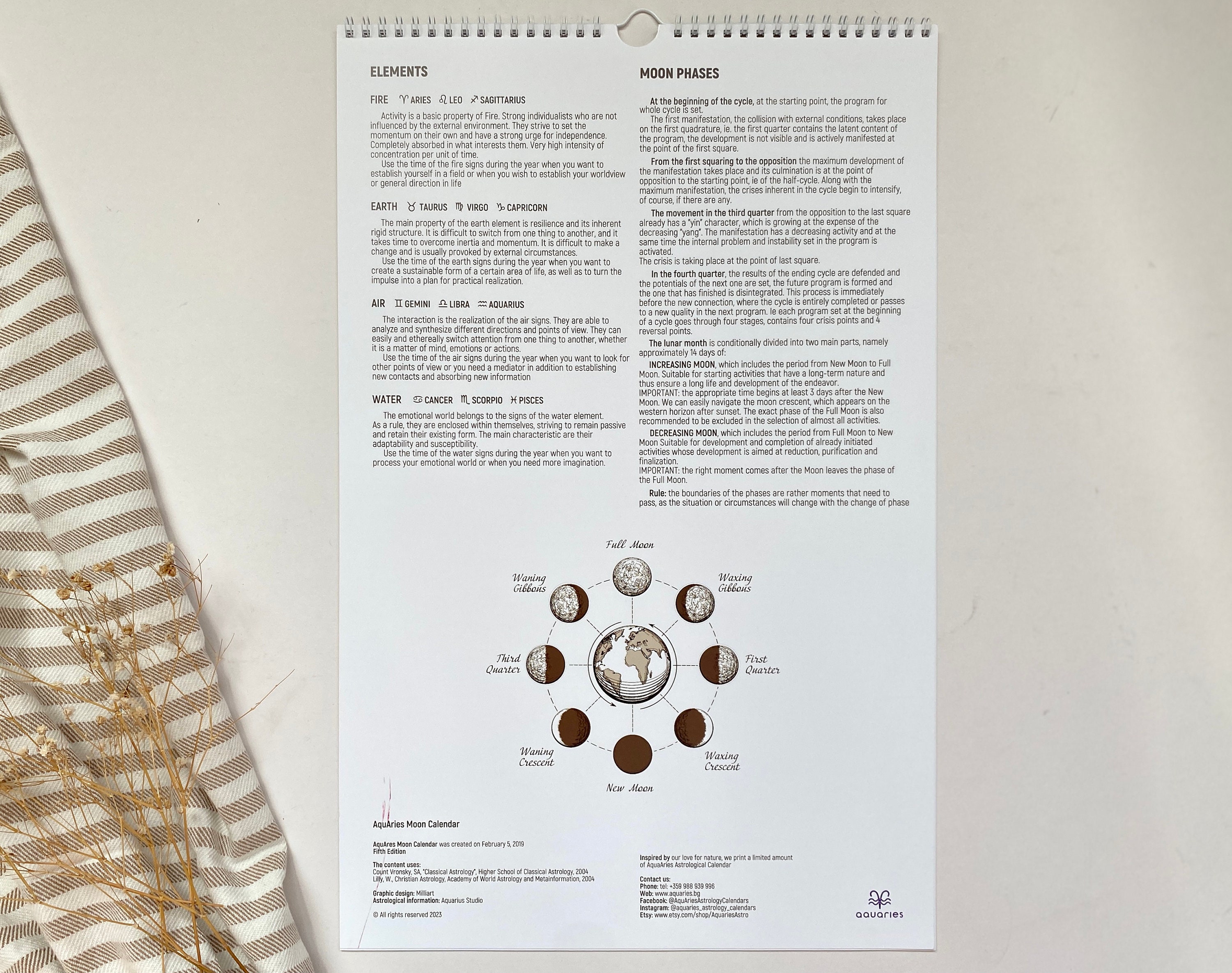 Full Astrology Calendar Cristmas Gift Lunar Calendar 2023 Astrology