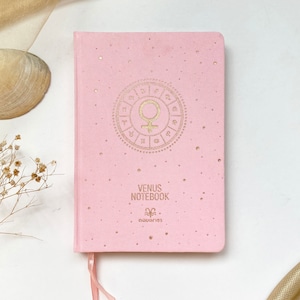 Venus Diary, Libra Gift, Libra Woman, Taurus, Rose Gold, Celestial Journal, Lined Notebook, Gift for Her, Gift for Girlfriend, Pink Notebook