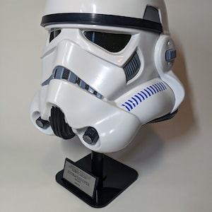 Helmet Display Stand for Star Wars Black Series – Includes Metal Plaque