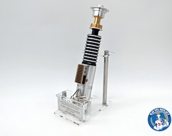 Star Wars Lightsaber Display Stand – Customizable Metal Nameplate