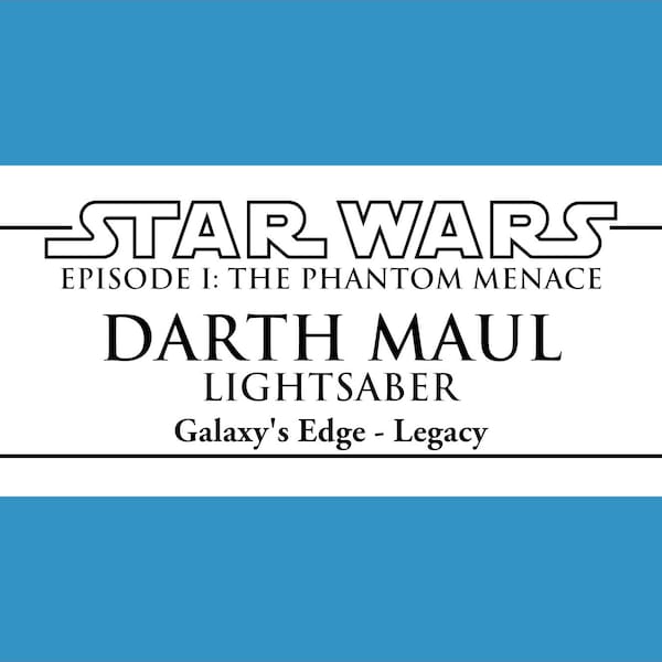 Metal Plaque for Galaxy's Edge Legacy Lightsabers