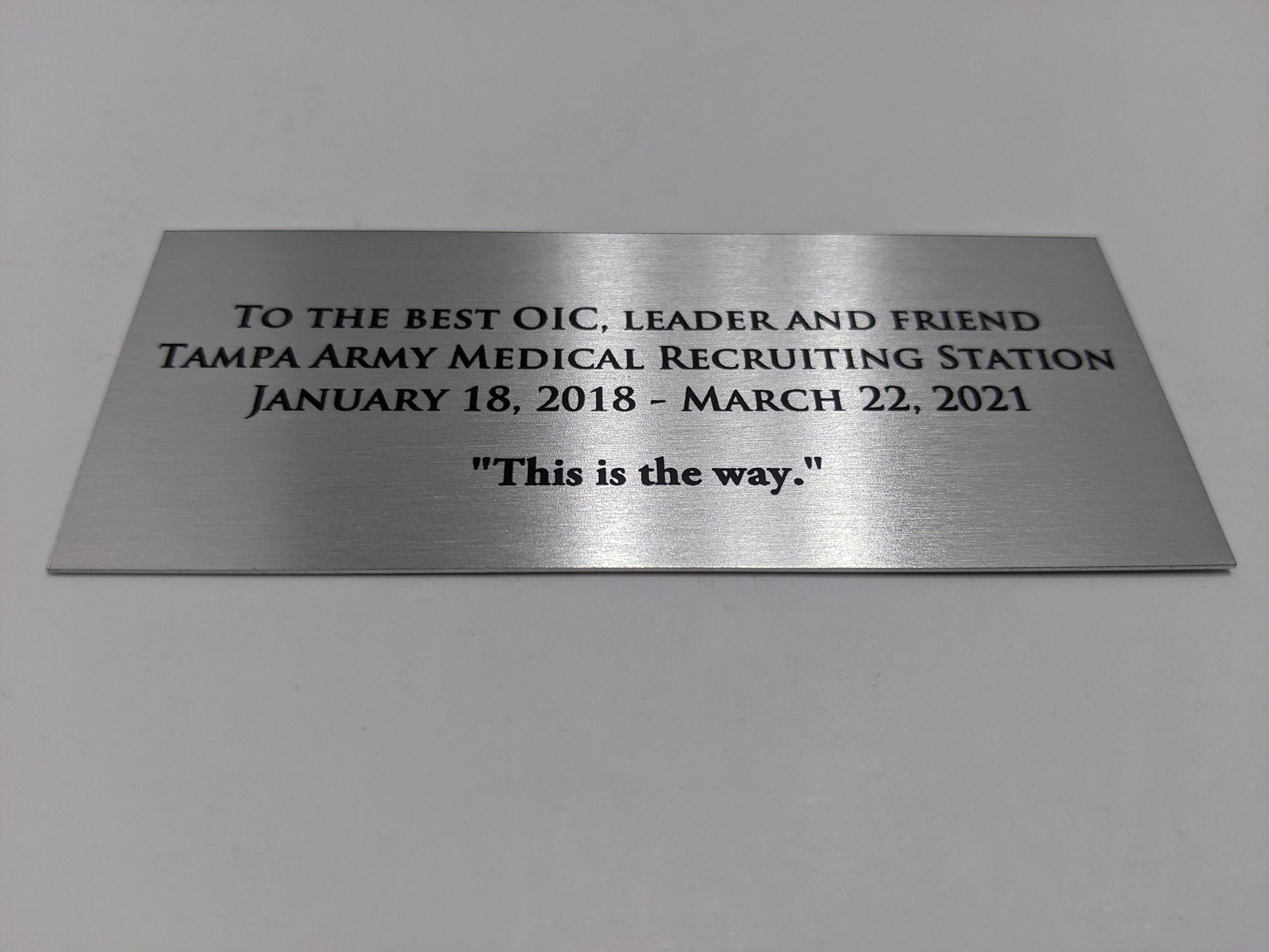 Custom Metal Plaque for Movie Props Helmets and Lightsabers Etsy