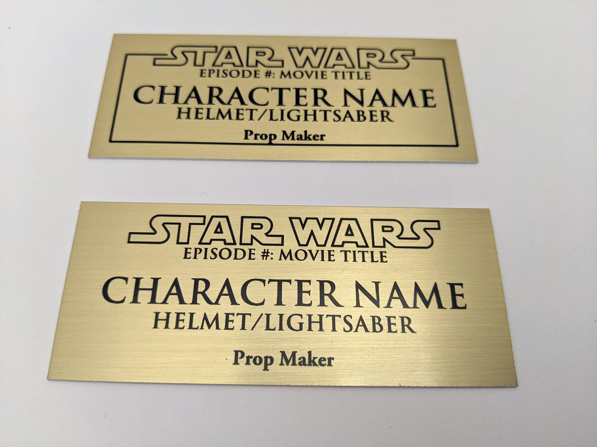 Star Wars Lightsaber Replica Prop Custom Made Metal Plaques Newest and