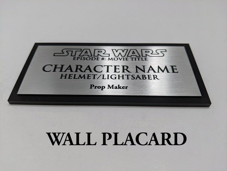 Star Wars Custom Plaque for Helmets Lightsabers Props or Etsy
