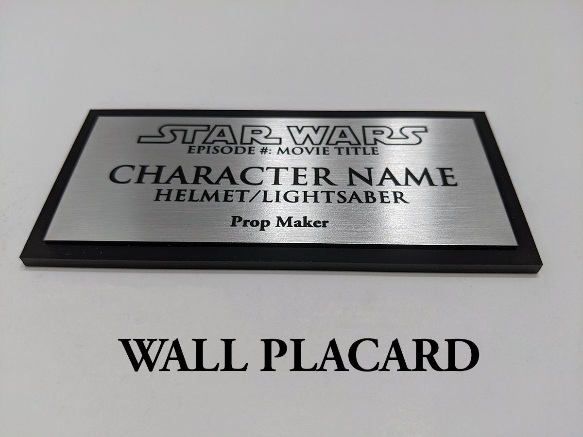 Star Wars Lightsaber Replica Prop Custom Made Metal Plaques Newest and