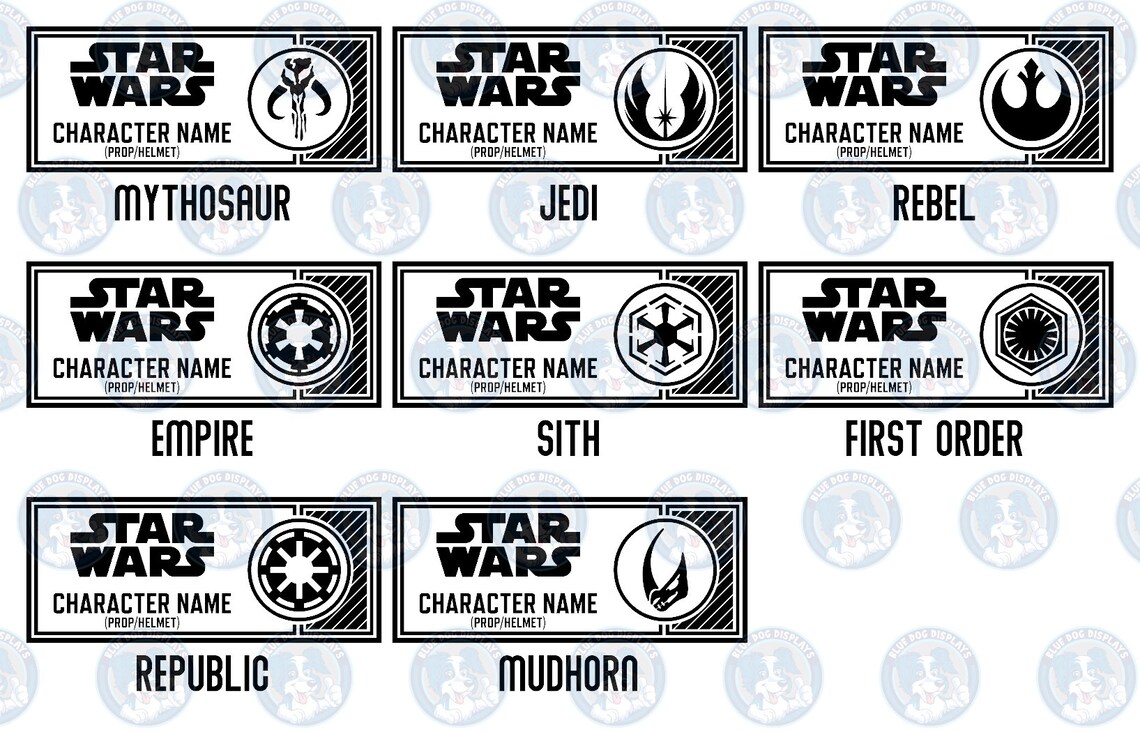 BDD Exclusive Custom Star Wars Plaque for Helmets Lightsabers Etsy