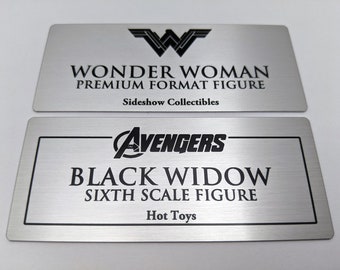 Placa/expositor personalizado de aluminio cepillado para figuras de Sideshow, Hot Toys y escala 1/6.