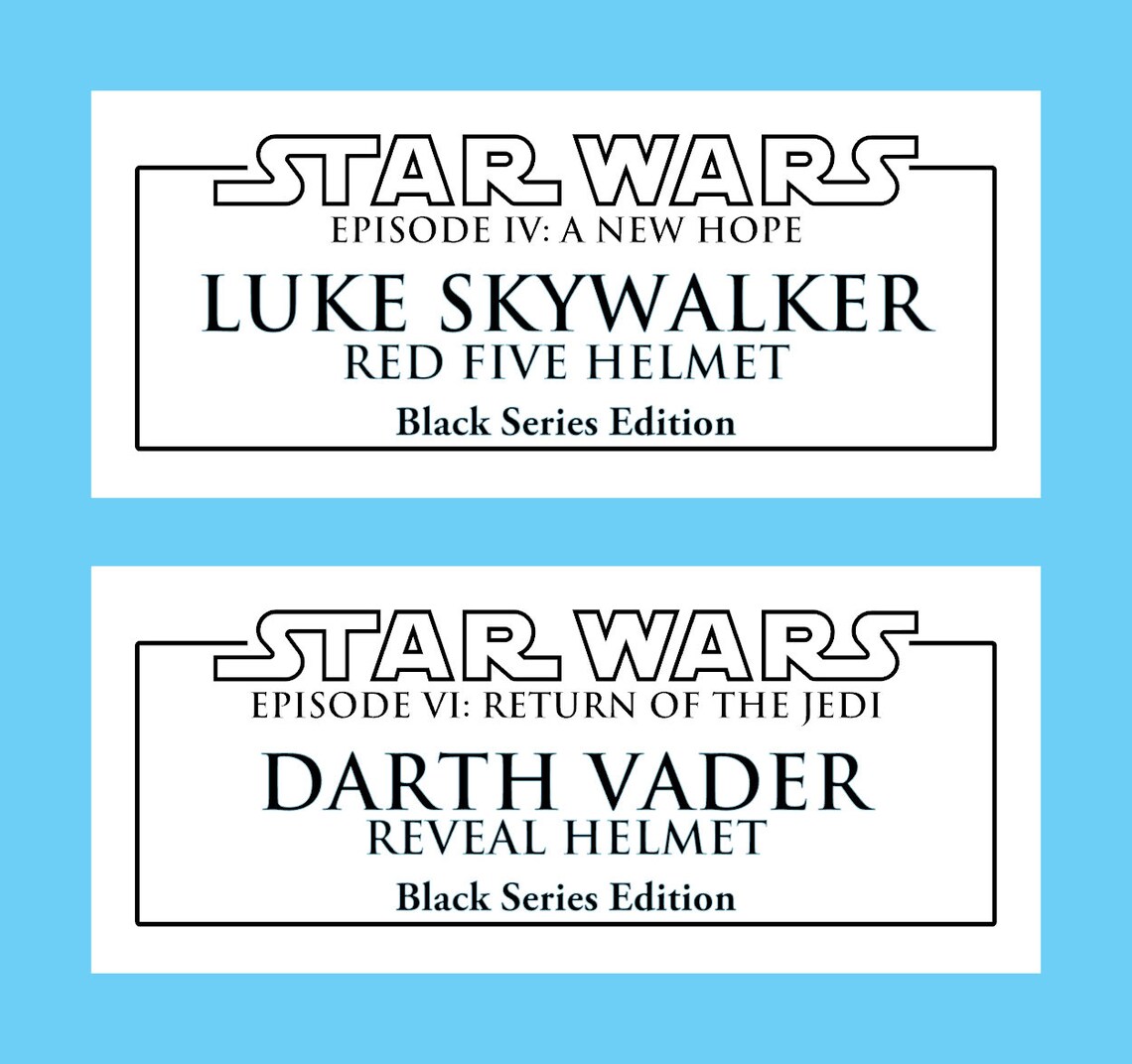 Metal Plaque for Star Wars Black Series Helmets Etsy