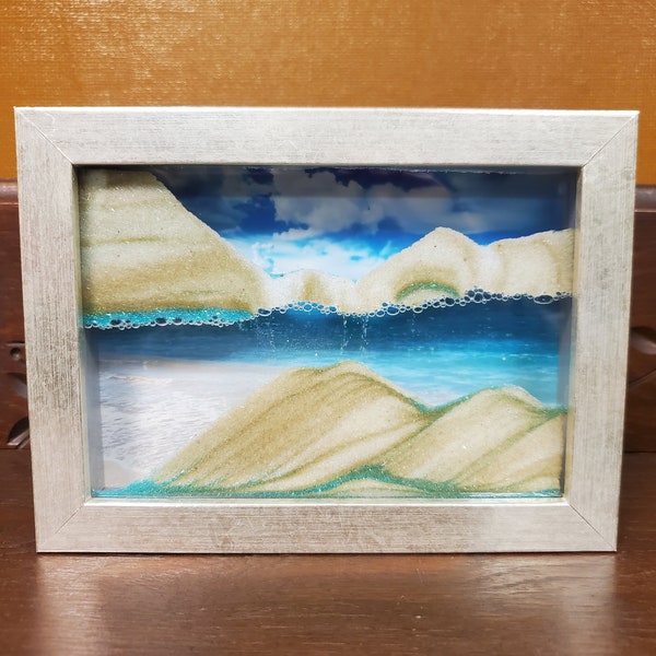 Beach Scene | Moving Sand Art | Made to Order | 5x7, 8x10 inches | WHILE SUPPLIES LAST