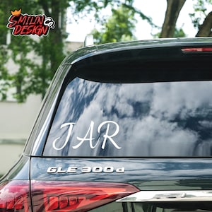 Calcomanía de monograma personalizada: calcomanía de vinilo personalizada de 3 letras / Elija color y tamaño / Iniciales elegantes para computadoras portátiles, automóviles y más