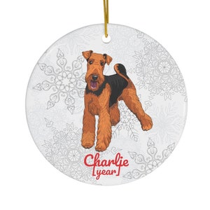 Airedale Terrier Ornament | Airedale Terrier Gifts | Custom Airedale Terrier Christmas Decoration | Personalized Airedale Mom | Airedale Dad