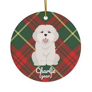 Ornamento de Algodão de Tulear de <br> Entrega Rápida? Presente de algodão de Tulear | Decoração de Natal personalizada de algodão de Tulear | Mãe de algodão | Pai de algodão | Ornamento de algodão