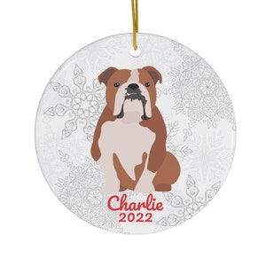 English Bulldog Ornament | English Bulldog Gift | English Bulldog Christmas Tree Decoration | English Bulldog Mom Gift | Bulldog Dad Holiday