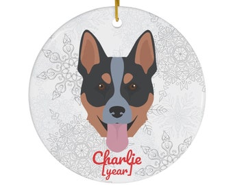Australian Cattle Dog Ornament | Customized Australian Cattle Dog Gifts | Cattle Dog Christmas Decoration | Personalized Blue Heeler Dog Dad