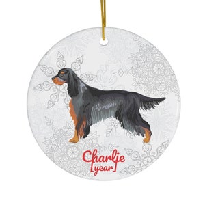 Gordon Setter Ornament | Gordon Setter Gifts | Custom Gordon Setter Christmas Tree Decoration | Personalized Gordon Setter Mom | Setter Dad