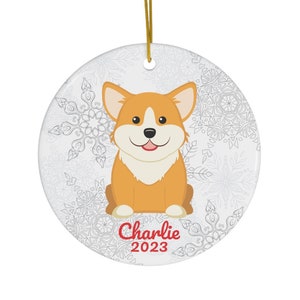 Corgi-ornament | Corgi-geschenken | Gepersonaliseerde Corgi Mom Gift | Pembroke Welse Corgi Kerstboomdecoratie | Corgi papa kerstvakantie aanwezig