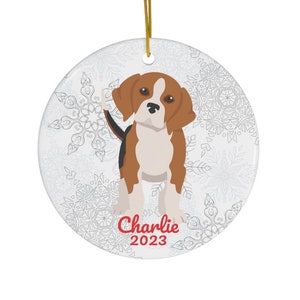 Beagle Ornament | Beagle Gifts | Personalized Beagle Christmas Tree Decoration | Beagle Mom Gift | Beagle Dad Gift | Beagle Dog XMas Holiday