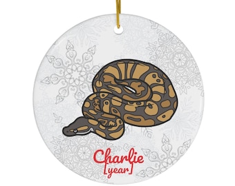 Ball Python Ornament | Ball Python Gift | Customized Ball Python Snake Christmas Tree Decoration | Ball Python Mom | Ball Snake Dad Present