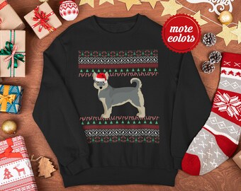 Swedish Vallhund Christmas Sweater | Unisex Vallhund Sweatshirt | Swedish Vallhund Gift | Ugly Swedish Vallhund Sweater | Vallhund Mom Dad