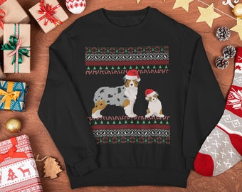 Australian Shepherd Christmas Sweater | Australian Shepherd Gift | Aussie Mom Sweatshirt | Australian Shepherd Sweatshirt | Ugly Aussie Xmas