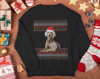Weimaraner Christmas Sweater, Weimaraner Gifts, Ugly Weimaraner Christmas Sweatshirt, Weimaraner Mom, Weimaraner Sweatshirt, Weimaraner Dad