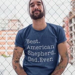 Shirt Amerikaanse herder en vader | Miniatuur overhemd van Amerikaanse herder voor heren | MAS papa-T-shirt | Cadeaus Amerikaanse herder | Beste Amerikaanse herder