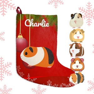 Guinea Pig Stocking | Guinea Pig Gifts | Personalized Guinea Pig Christmas Stocking | Pet Guinea Pig Mom | Guinea Pig Dad Holiday Present