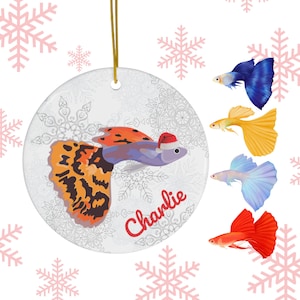 Guppy Ornament | Guppy Gifts | Guppy Mom | Customized Guppy Christmas Tree Decoration | Personalized Guppy Dad | Guppy Fish XMas Holiday