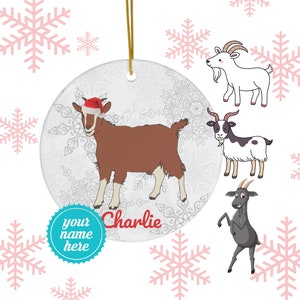 Ziege Ornament | Ziege Geschenke | Haustier Ziege Mama Geschenk | Personalisierte Ziege Ornament Baumschmuck | Personalisierte Ziege Papa XMas Urlaub