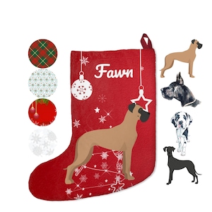 Great Dane Stocking | Personalized Great Dane Gifts | Great Dane Christmas Stocking | Great Dane Mom Gift | Great Dane Dad | Fawn Great Dane