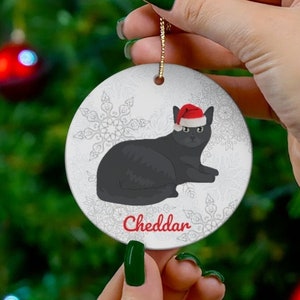 Russian Blue Ornament | Russian Blue Gifts | Russian Blue Cat Christmas Tree Decoration | Russian Blue Mom | Russian Blue Dad Holiday