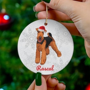 Airedale Terrier Ornament | Custom Airedale Terrier Gifts | Airedale Terrier Christmas Decoration | Personalized Airedale Mom | Airedale Dad