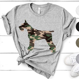 Schnauzer Shirt | Unisex Miniature Schnauzer Camouflage TShirt | Schnauzer Mom | Military Schnauzer Gift | Army Giant Schnauzer Dad Veteran