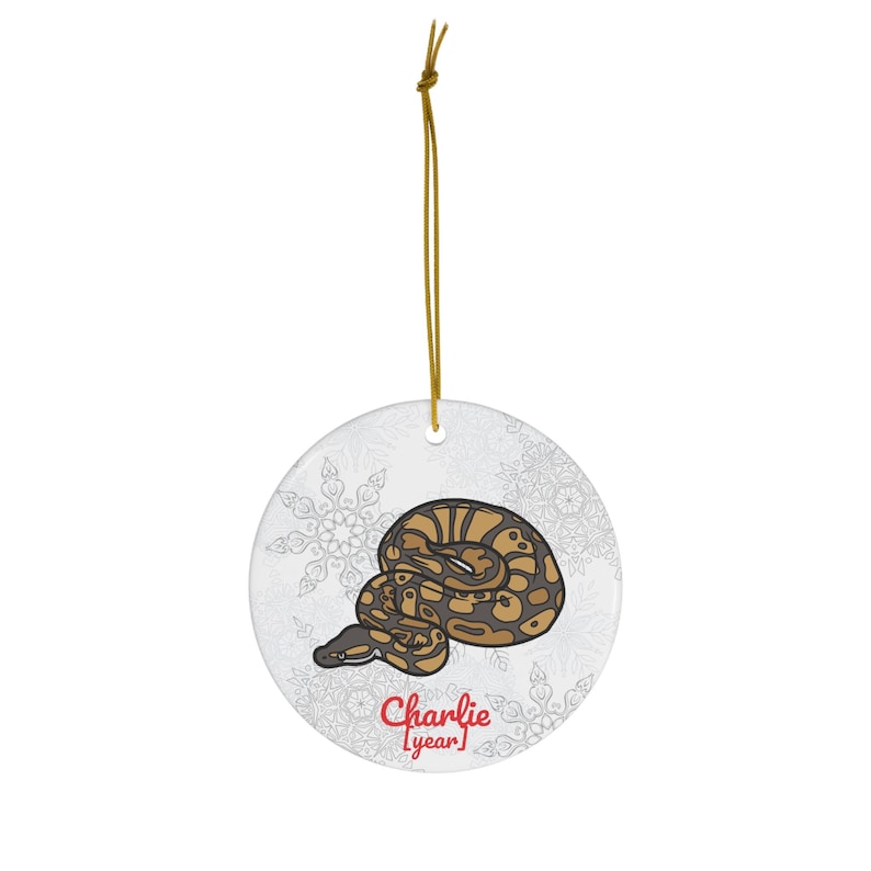 Adorno de serpiente pitón bola / Regalo de serpiente pitón bola / Decoración personalizada para árbol de Navidad / Regalo para mamá pitón bola / Regalo para papá serpiente pitón bola imagen 1