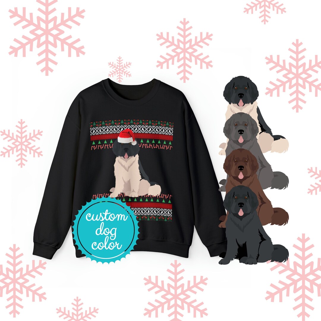 Newfoundland Dog Christmas Sweater Custom Newfie Gifts Unisex